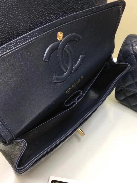First Bag Ru 2.55 1112 CHANEL Gold Bag Flap Hardware with Calfskin royalblue Large Leather 0824